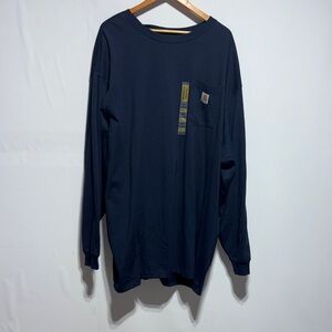 Carhartt navy blue men’s long sleeve chest pocket shirt size 5XL NWT